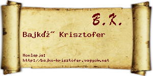 Bajkó Krisztofer névjegykártya