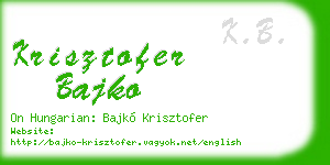 krisztofer bajko business card